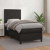 vidaXL Sommier &agrave; lattes de lit avec matelas Noir 90x200 cm Similicuir