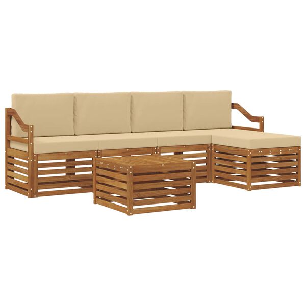 vidaXL Ensembles de canap&eacute;s avec coussin 6 pcs Naturel et Beige