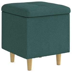vidaXL Ottoman avec rangement Vert fonc&eacute; 40 x 40 x 45 cm tissu