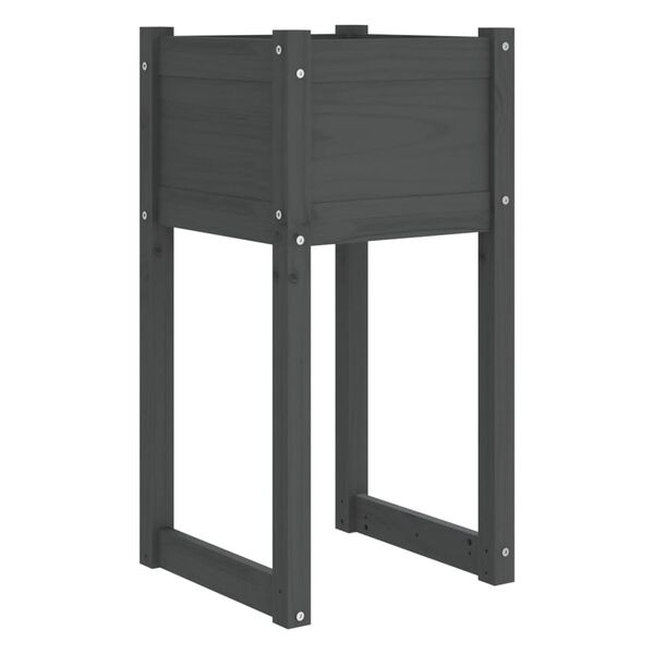 vidaXL Jardini&egrave;re Gris 40x40x81 cm Bois massif de pin