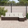 vidaXL Ensemble de canap&eacute; de jardin 5 pcs Marron polyrotin