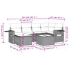 vidaXL Salon de jardin avec coussins 7 pcs gris r&eacute;sine tress&eacute;e