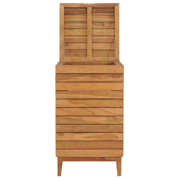 vidaXL Panier &agrave; linge 40x40x70 cm Bois de teck massif
