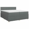 vidaXL Lit boxspring avec matelas Gris fonc&eacute; 200 x 200 cm Tissu