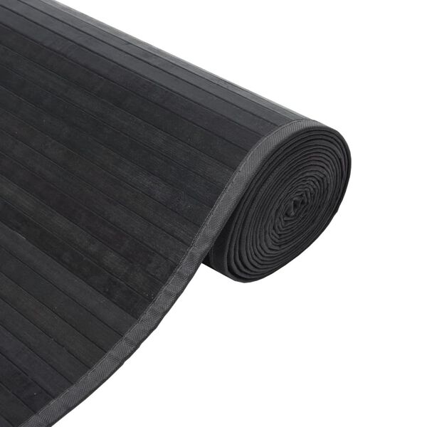 vidaXL Tapis carr&eacute; gris 100x100 cm bambou