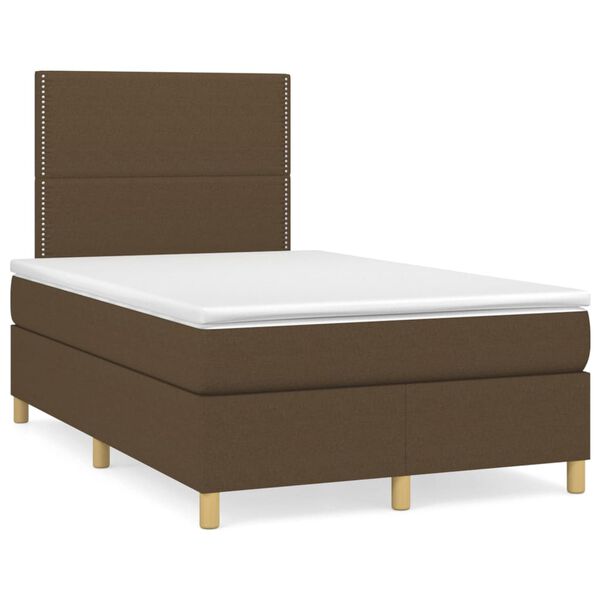 vidaXL Sommier &agrave; lattes de lit avec matelas Marron fonc&eacute; 120x200 cm