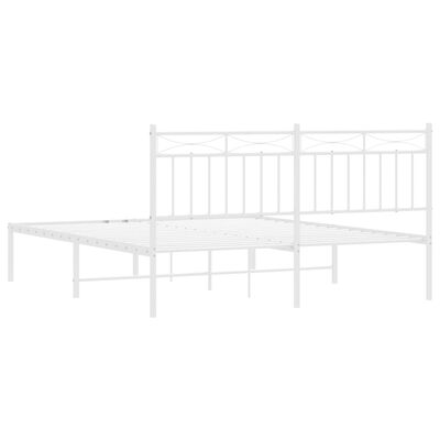 vidaXL Cadre de lit métal sans matelas et tête de lit blanc 150x200 cm