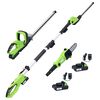 vidaXL Set outils &eacute;lectriques jardin sans fil 3pcs chargeurs/batteries