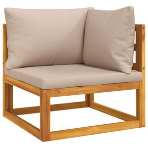 vidaXL Canap&eacute; d'angle sectionnel et coussins taupe bois massif acacia
