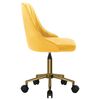 vidaXL Chaise pivotante de bureau Jaune Velours