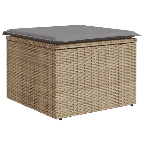 vidaXL Salon de jardin avec coussins 8pcs mélange beige résine tressée