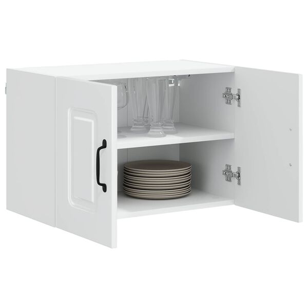 vidaXL Armoire de cuisine Kalmar 2 pcs Blanc brillant 60 x 31 x 40 cm