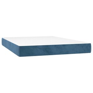 vidaXL Matelas de lit &agrave; ressorts ensach&eacute;s fermet&eacute; moyenne Bleu fonc&eacute; 140x190x20 cm