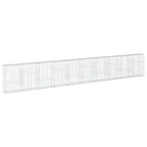 vidaXL Panier gabion avec couvercle 1000x50x150 cm fer galvanis&eacute;