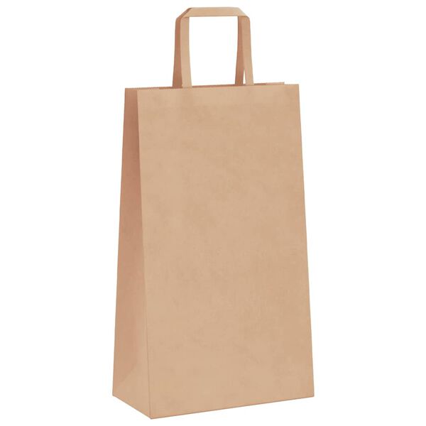 vidaXL Sacs en papier 50 pcs avec poign&eacute;es marron 21x11x36 cm