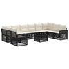 vidaXL Ensemble de canap&eacute; de jardin 11 pc Noir et blanc cr&egrave;me