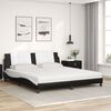 vidaXL Lit avec matelas Zadar noir et blanc 180x200 cm similicuir