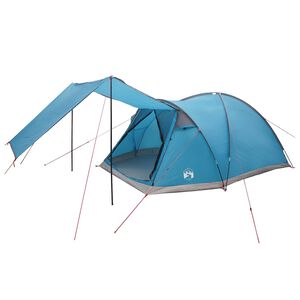 vidaXL Tente Cabane avec toit Bleu 6 personnes Polyester et Acier