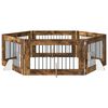 vidaXL Portillon pour chien avec supports 6 pcs Ch&ecirc;ne fum&eacute; 100 x 60 cm