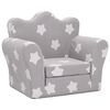 vidaXL Canap&eacute;-lit pour enfants gris clair avec &eacute;toiles peluche douce