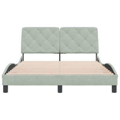 vidaXL Cadre de lit sans matelas gris clair 140x190 cm velours