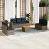vidaXL Salon de jardin 8 pcs avec coussins gris r&eacute;sine tress&eacute;e