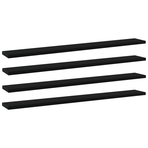 vidaXL Panneaux de biblioth&egrave;que 4 pcs Noir 80x10x1,5 cm Agglom&eacute;r&eacute;