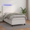 vidaXL Sommier à lattes de lit avec matelas et LED Blanc 100x200 cm