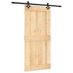 vidaXL Porte coulissante 95 x 210 cm Bois de pin massif (non trait&eacute;)