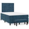 vidaXL Sommier &agrave; lattes de lit et matelas Bleu fonc&eacute; 120x200cm Velours