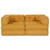 vidaXL Canap&eacute; modulaire 2 pcs Jaune 140 x 70 x 56 cm tissu