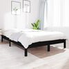 vidaXL Cadre de lit sans matelas noir 200x200 cm bois massif