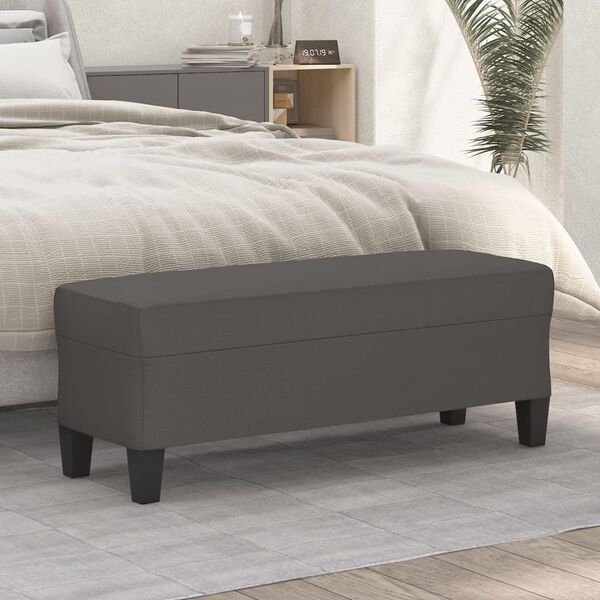 vidaXL Banc Gris 100x35x41 cm Similicuir