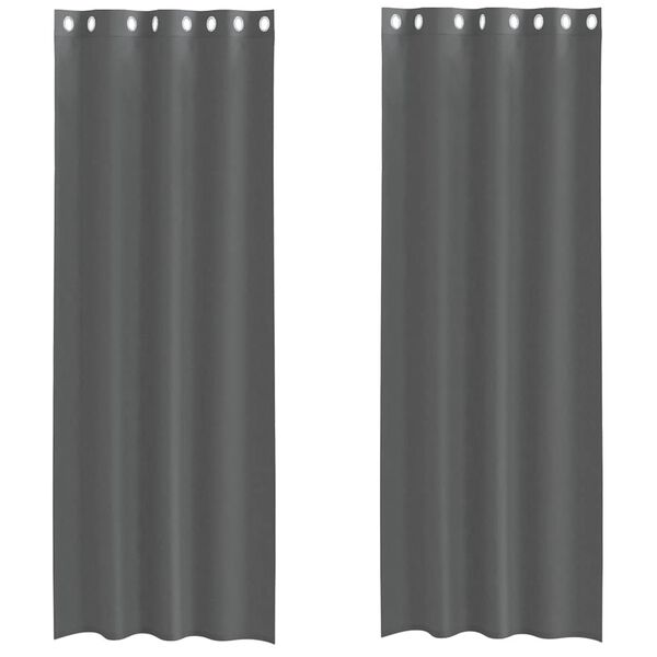 vidaXL Rideaux en voile avec œillets 2 pcs gris foncé 140x260 cm