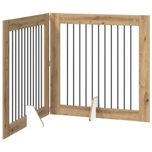 vidaXL Porte de chien pliable avec supports 2 pc Ch&ecirc;ne artisanal