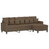 vidaXL Canap&eacute; &agrave; 3 places avec repose-pieds Marron 210 cm Tissu