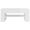 vidaXL Table basse blanc brillant 102x55x45 cm bois d'ing&eacute;nierie