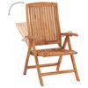 vidaXL Chaises inclinables de jardin et coussins lot de 4 Teck solide