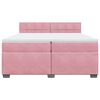 vidaXL Sommier &agrave; lattes de lit avec matelas Rose 200x200 cm Velours