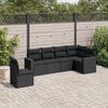 vidaXL Salon de jardin 6 pcs avec coussins noir r&eacute;sine tress&eacute;e