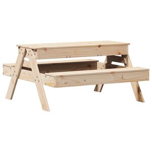 vidaXL Table de pique-nique avec bac &agrave; sable pour enfants pin massif