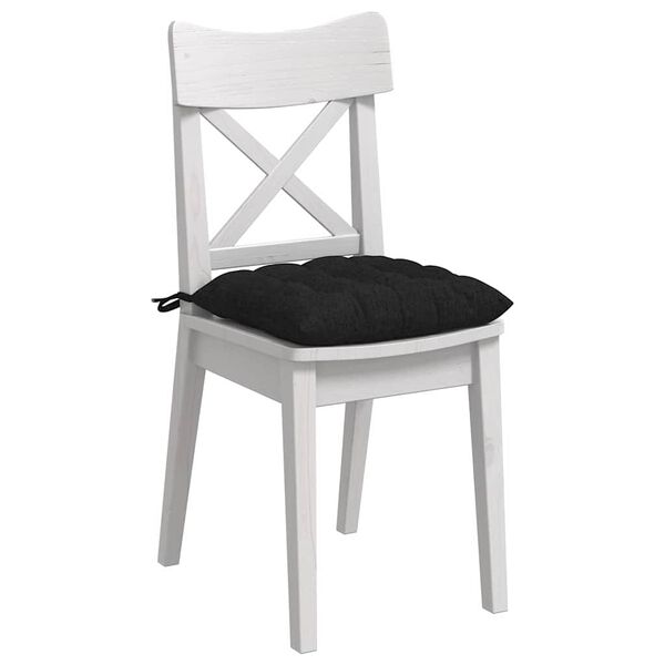 vidaXL Coussins de si&egrave;ge 4 pcs Noir 40 x 40 x 6 cm tissu