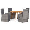 vidaXL Ensemble &agrave; manger de jardin 5 pcs Gris
