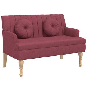 vidaXL Banc avec coussins rouge bordeaux 113x64,5x75,5 cm tissu
