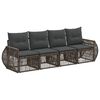 vidaXL Ensemble de canap&eacute; de jardin 4 pcs Gris et Gris fonc&eacute; polyrotin