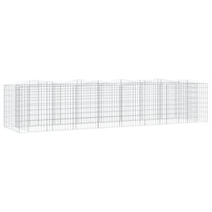 vidaXL Lit sur&eacute;lev&eacute; &agrave; gabions arqu&eacute; 400x100x100 cm Fer galvanis&eacute;