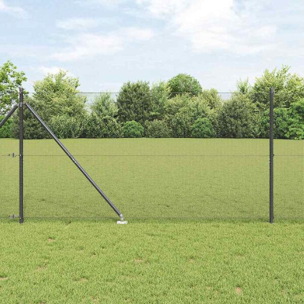 vidaXL Poteau de cl&ocirc;ture. Gris 10 x 1,4 m (maillage 12 x 12 mm)
