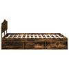 vidaXL Cadre de lit Ch&ecirc;ne fum&eacute; 140 x 190 cm Bois de pin massif