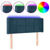 vidaXL T&ecirc;te de lit &agrave; LED Bleu fonc&eacute; 83x16x78/88 cm Velours