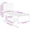vidaXL Cadre de lit avec t&ecirc;te de lit Sonoma Gris et Argent 70 x 190 cm